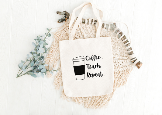 Mon tote bag Teachies - Coffee,teach,repeat