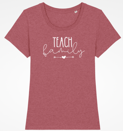 Tee-shirt Teach Family coloris rose